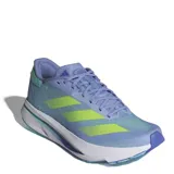 Championes Adidas Adizero SL2, color celeste con detalles en verde y amarillo. Ideales para running, con tecnología Lightstrike Pro para mayor amortiguación y retorno de energía.