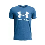 Remera azul de hombre, marca Under Armour, con logo estampado en el pecho.