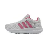 Championes Adidas Lite Racer 4.0, color gris con detalles en rosa, con tecnología Cloudfoam para mayor comodidad.