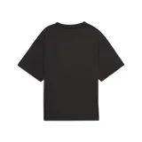 Remera deportiva Puma color negro, de corte holgado y mangas cortas, con logo estampado en el pecho.
