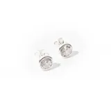 Caravanas de plata 925 con zirconia, con diseño sencillo y elegante.