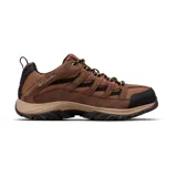 Championes de trekking Columbia Crestwood Low color marrón con detalles en negro y suela color beige. Confeccionados en cuero, malla y red.