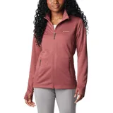 Campera polar Columbia con cierre frontal, bolsillos laterales con cierre y orificios para pulgares.