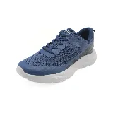 Zapatillas deportivas azules de hombre con capellada de malla y detalles en material sintético. Suela blanca con diseño texturizado.