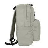 Mochila de estilo clásico color lila claro, con compartimento principal, bolsillo frontal con cierre y bolsillos laterales. Presenta un parche negro con el logo 'terrano' en blanco en la parte superior.