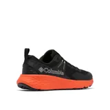 Championes de senderismo Columbia Konos TRS para hombre, color negro con detalles en naranja.