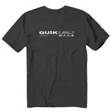 Remera negra de manga corta con estampado frontal del logo de Quiksilver en blanco.