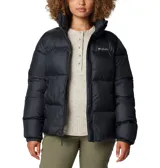 Campera inflada Columbia Puffect II Full Zip color negro, con cierre frontal, cuello alto y bolsillos laterales con cierre. Cuenta con aislamiento Thermarator™ y tejido impermeable.