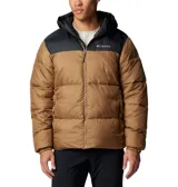 Campera puffer negra marca Columbia, con capucha ajustable, cierre frontal con cremallera, bolsillos laterales con cremallera, puños elásticos y aislamiento Thermarator™.