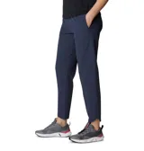 Pantalón de senderismo azul marino, de corte recto y largo tobillero, con cintura elástica ajustable, bolsillos laterales y tecnología Omni-Wick para absorción de la humedad.