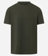 Remera de hombre color verde oscuro, corte slim, cuello redondo y manga corta. El tejido es texturizado y no se arruga.