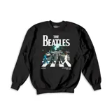 Buzo negro de algodón con estampa del álbum Abbey Road de The Beatles.