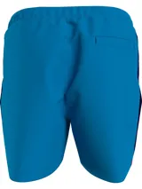 Short de baño celeste de nailon reciclado, con cintura elástica ajustable con cordón y logo de Tommy Hilfiger en el lateral.