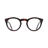 Anteojos de eco acetato con marco carey y forma redonda.