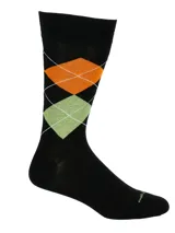 Pack de tres pares de calcetines de algodón con diseños de rombos en diferentes colores.