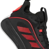 Championes Adidas Ownthegame 3.0, color negro con detalles en rojo y suela blanca.