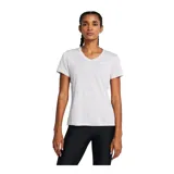 Remera deportiva Under Armour Tech™ SSV Twist color verde con logo blanco en el pecho, corte suelto y cuello en V.