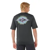 Remera de lycra negra de manga corta con logo Rip Curl estampado en el pecho.