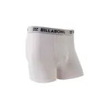 Boxer blanco de algodón con cintura elástica gris con logo Billabong en negro.