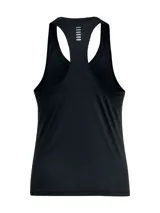 Musculosa deportiva Under Armour Launch Singlet negra, de corte suelto y espalda deportiva.