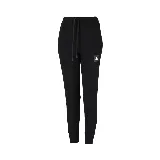 Pantalón de jogging negro con cintura elástica ajustable con cordón, bolsillos laterales y logo de la marca en la pierna izquierda.