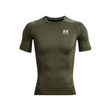 Remera deportiva blanca Under Armour HeatGear Armour de manga corta, corte ajustado y logo negro en el pecho.