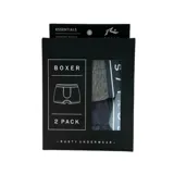 Pack de dos bóxers Rusty, uno gris y otro azul marino, con cintura elástica con el logo de la marca.