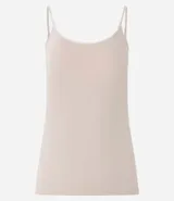 Musculosa básica de microfibra color negro, con breteles finos y escote redondo.