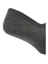 Calcetín invisible gris de bambú con talón de silicona antideslizante.