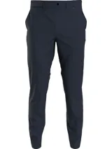 Pantalón chino de vestir azul marino, corte slim, con bolsillos laterales y traseros.