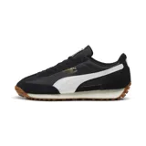 Championes Puma Easy Rider Vintage, color negro con detalles en blanco y suela marrón.