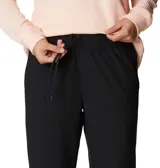 Pantalón de senderismo azul marino, de corte recto y largo tobillero, con cintura elástica ajustable, bolsillos laterales y tecnología Omni-Wick para absorción de la humedad.