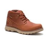 Bota de cuero color marrón, con cordones y suela de goma color beige. Cuenta con tecnología impermeable y plantilla confortable.