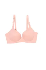 Soutien color rosa con breteles regulables y copas preformadas con textura acanalada.