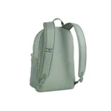 Mochila Puma Phase III color verde agua con logo blanco estampado. Cuenta con compartimento principal con doble cremallera, bolsillo frontal con cierre, bolsillo lateral de malla, correas ajustables y acolchadas, y panel trasero acolchado.