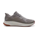 Championes deportivos Skechers Slip-ins Bob Squad Chaos 4, color gris topo, con cordones elásticos y plantilla acolchada Memory Foam. Diseñados con tecnología Hands Free Slip-ins y Heel Pillow para un ajuste fácil y seguro. Suela de tracción flexible y lavables en lavarropas.