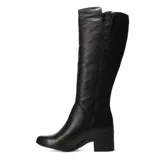 Bota de mujer Bottero de caña alta, color negro, con tacón cuadrado y punta redondeada.