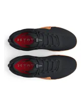 Zapatillas de entrenamiento Under Armour TriBase Reign 6, color celeste con detalles en gris y suela color caramelo.