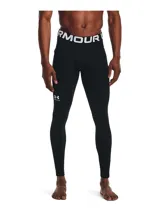 Calza deportiva Under Armour ColdGear Armour Legging para hombre, color negro con cintura elástica blanca con logo de la marca.