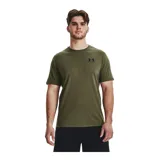 Remera celeste de Under Armour, corte clásico, mangas cortas y logo estampado en el pecho.