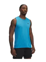 Musculosa deportiva Under Armour Tech Tank, color negro con logo blanco en el pecho.
