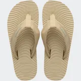 Ojotas Havaianas modelo Surfer Coast color beige con tiras de tela.