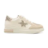 Championes deportivos American Sport Luze color beige con detalles en animal print y estrella dorada en el lateral.
