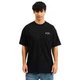 Remera negra de manga corta con cuello redondo y logo de Billabong estampado en el pecho.