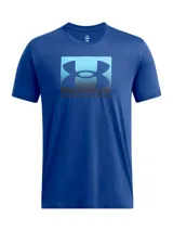 Remera celeste de manga corta Under Armour con logo estampado en el pecho.
