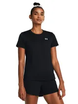 Remera de entrenamiento Under Armour Tech™ SSC Solid, color negro, de corte holgado y tejido ligero.