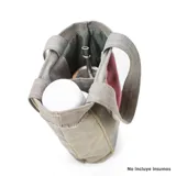 Bolsa matera de tela canvas combinada con división interna para organizar termo y mate. Incluye asa corta de mano.
