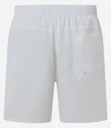 Bermuda masculina de microfibra color amarillo pálido, con cintura elástica ajustable mediante cordón y bolsillos laterales.