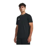 Remera deportiva Under Armour Challenger color azul con paneles laterales en celeste y logo estampado en el pecho.