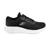 Championes Skechers Skech-Lite Pro negros con cordones, capellada de malla técnica, plantilla Skechers Air-Cooled Memory Foam y media suela moteada Skech-Lite con absorción de impactos.